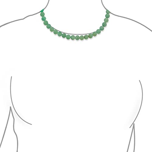 Bling Jewelry Simple Classic Hand Knotted Created Semi Precious Gemstone Round Ball 10MM Bead Strand Choker Collarbone Necklace Western Jewelry For Women Toggle Clasp 15 17 19 Inch - color: Green Aventurine