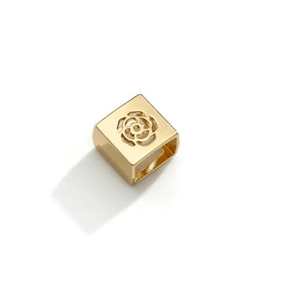 Dainty Square Silk Scarf Ring Brooch for Women Girls Fashion Geometric Rose Flower Carved Shawl Scarves Buckle Wrap Clasp Clip Rings Brooches Fashion Dress Accessories Jewelry - color: Gold-Tone