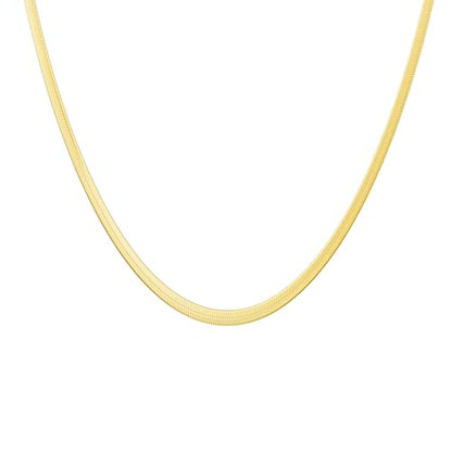 DEARMAY 14K Gold Plated Herringbone Necklaces for Women, Dainty Gold Snake Choker Chain Non Tarnish Trendy Simple Thin & Chunky Options Neckalce 1.5/3/5/6/8mm Chain Jewelry for Gifts - color: 3MM 18"-GD Herringbone Necklace