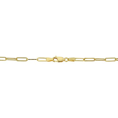Kooljewelry Womens Chain Classic - 14k Yellow Gold Polished Paperclip Chain Necklace