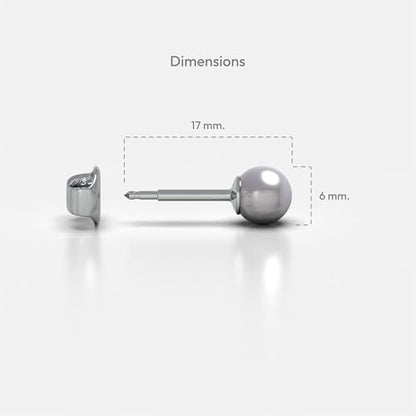 316L Surgical Stainless Steel 6mm Ball Stud Earrings for Women & Men – Hypoallergenic Nickel Free Earrings for Sensitive Ears, 1 Pair - color: Lavender