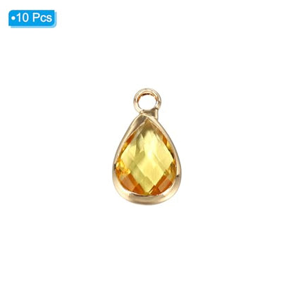 PATIKIL Birthstone Charm Beads Drop Pendant, Handmade Birthstone for Personalized Earrings Bracelet Necklace - color: Golden Tone, size: 0.51" x 0.28"