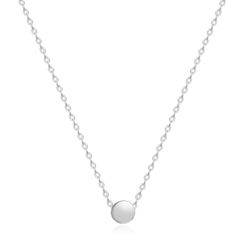 Dainty 18K Gold Plated Horizontal Bar Necklace for Women, Minimalist Tiny Stick Pendant Adjustable Layering Daily Jewelry Gift - color: Tiny Dot