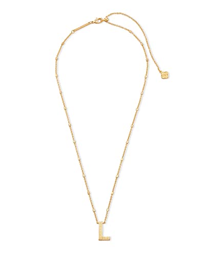 Kendra Scott Letters A-Z Pendant Necklace for Women, Fashion Jewelry, 14k Gold-Plated Brass - color: Letter L