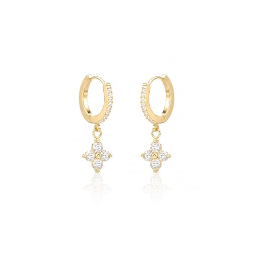 Mchic Dangle Earrings for Women: 18K Gold Plated CZ Drop Earrings Dainty Trendy Hypoallergenic Teardrop Bridal Wedding Style, Sparkly Elegant Dangling Jewelry Gift for Women Bridesmaid Prom Formal - color: Style 6-Gold