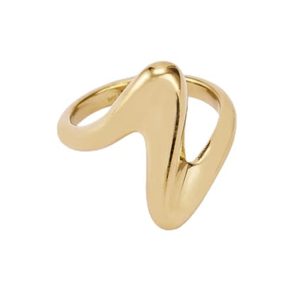 Hey Harper Gold Ring for Women - Gold Plated Stacking Waterproof & Sweatproof Jewerly Ring - Everday Non Tarnish Cute Fashion Circle Rings - style: September Milo Ring