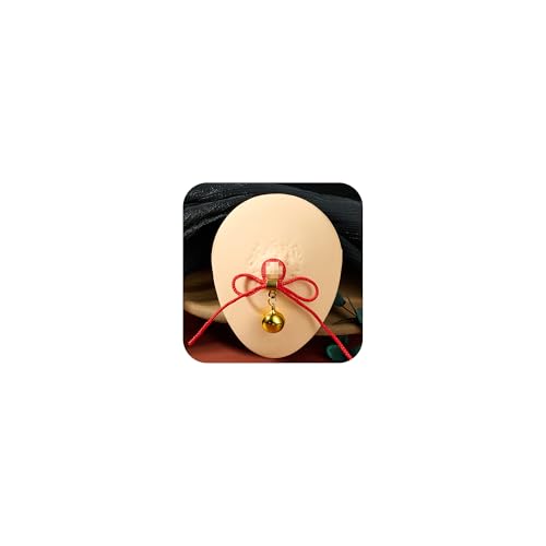 DJCIW 2Pcs Non-Piercing Nipple Jewelry, Adjustable Christmas Fake Nipple Rings with Bow Drawstring, Featuring Bell, Snowman, and Heart Pendant Charms, Adjustable and Comfortable for Women Men - color: style 6