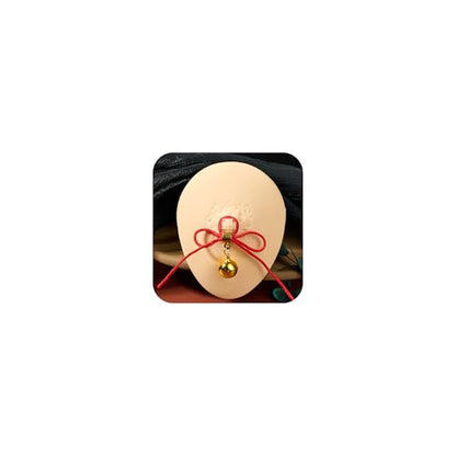 DJCIW 2Pcs Non-Piercing Nipple Jewelry, Adjustable Christmas Fake Nipple Rings with Bow Drawstring, Featuring Bell, Snowman, and Heart Pendant Charms, Adjustable and Comfortable for Women Men - color: style 6