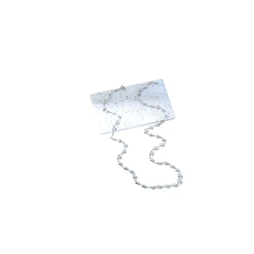 Colorful Crystal Long Necklace for Women Dainty Boho Y-Shaped Color Bead Necklaces Sparkly Rhinestone Pendant Layered Gold Long Chain Choker Good Luck Trend Jewelry Gift Jewelry - color: Pearl-Silver