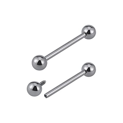 14G ASTM F136 Titanium Straight Barbell Rings for Nipple/Tongue/Dimply/Industrial - Internally Threaded Hypoallergenic Body Piercing Jewelry Gift for Women & Men, Nickel Free, Lead-Free - color: 14G(1.6mm), 25/32"(20mm), 5mm top