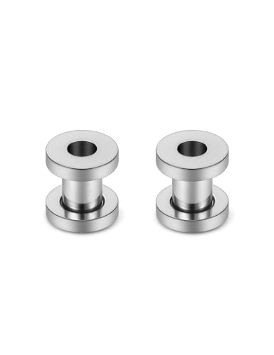 Astm F136 Titanium Ear Gauges Screw Fit Flesh Tunnels Plugs Gauges Earring Expander Stretcher Ear Tunnels For Ears 10G 8G 6G 4G 2G 0G 00G Plug Earrings Body Piercing Jewelry For Women Men - color: 4G Tunnels