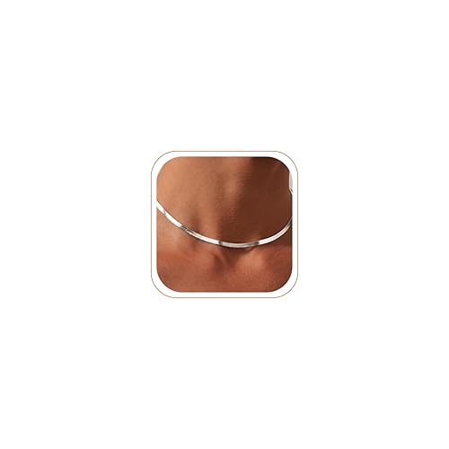 WomenGifts 14K Gold Silver Plated Herringbone Necklace for Women, Dainty Snake Chain Choker, Trendy Simple Long Layered Jewelry Non Tarnish, 3/4/5/8mm,14,16,18,20,22,24,26 Inch Thin & Chunky Options - color: Silver, style: 3mm-12.8inch