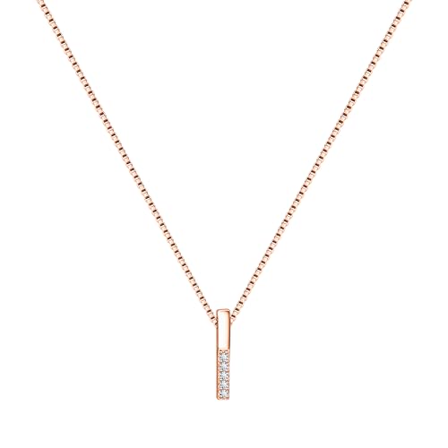 925 Silver Adjustable Necklace Circle Minimalist Enamel Tiny Heart Cactus Triangle Pendant Dainty Choker for Women - color: Mini Bar