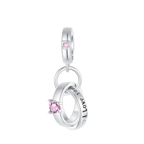 LUXILLA Charms for Bracelets & Necklace 925 Sterling Silver Charms Elephant Happy Birthday Charm Fit for Valentine's Day Mother's Day Jewelry Gift for Women - color: Engagement Ring Charm