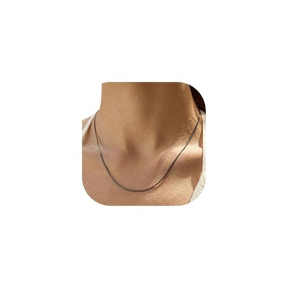 KeyStyle Round Snake Chain Necklace for Women, Hypoallergenic Jewelry Gift | 14K Gold Plated/Rose Gold/Silver/Black Stainless Steel Chain, 1/1.2/1.5/2mm, 14/16/18/20/22/24/26/28/30"+ 2" Extension - color: 1.2mm Black, size: 18 Inch (Women's Average Length