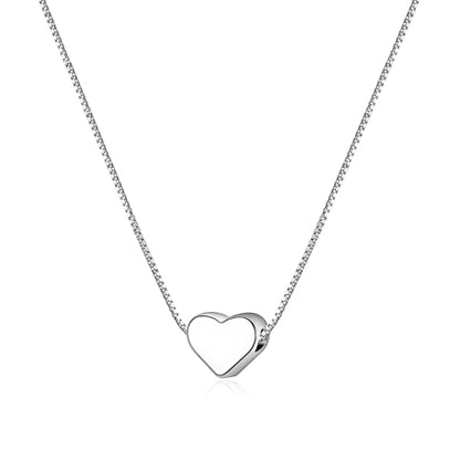 S925 Silver Women's Bar Necklace/Double Circle Layered Y Necklace Chain Adjustable Long/Tiny Pendant Chain Choker for Lady Gift - style: Heart