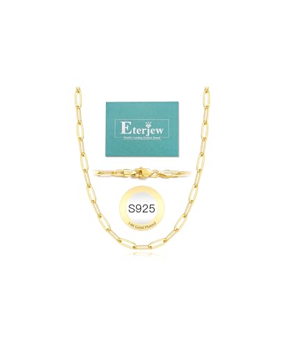 3/4/5mm 14K Gold or 925 Sterling Silver Paperclip Necklace Women | Sturdy Lobster Clasp, Waterproof, Not Easy To Fade, Hypoallergenic Paperclip Chain Necklaces for Women 16 - 26 Inch - color: 5mm Yellow Gold, size: 16 Inch