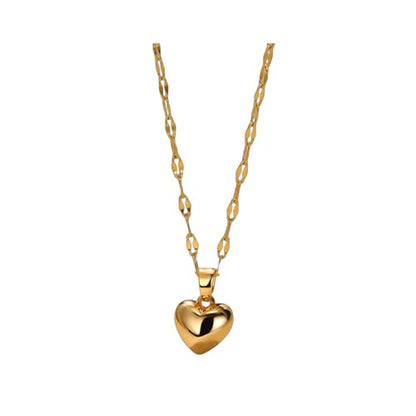 Necklace 14K Gold Plated Simple Shining Heart-Shaped Pendant Delicate Dlegance Unique Jewelry Lobster Clasp Adjustable Extender - style: 14K Gold Heart-Shaped Pendant