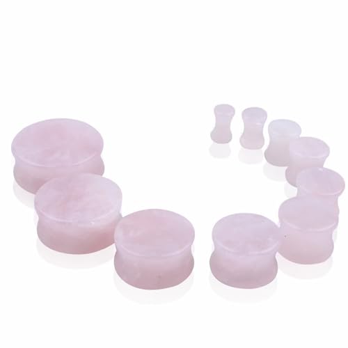 2 Pcs Amethyst Organic Stone Ear Gauges Earrings Plugs Jewelry 5mm(4g) - size: 14mm(9/16")