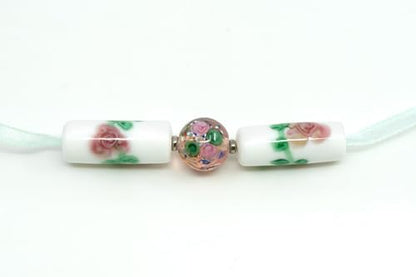 10 pcs Mix of Bohemia Lampwork Czech Glass Beads with Flowers, Hand Made Set Kit, LW 001 - color: Lampwork Mix 01