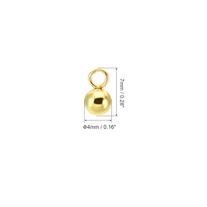 PATIKIL 50pcs Steel Bead Charm, Stainless Steel Ball Bracelet Charm Pendants Metal Round Beads Small Bulk for Jewelry Making - color: Gold Tone, size: 4mm
