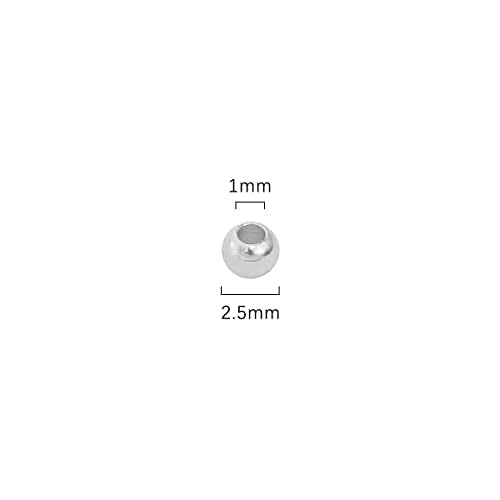 Platinum Plated Round Spacer Beads 2.5mm 500pcs for Jewelry Making Findings Non Tarnish - color: Platinum, size: 2.5mm