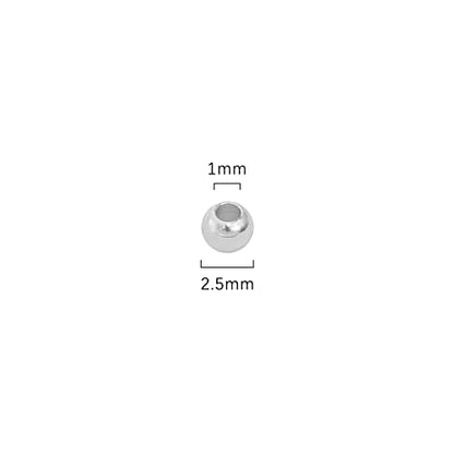 Platinum Plated Round Spacer Beads 2.5mm 500pcs for Jewelry Making Findings Non Tarnish - color: Platinum, size: 2.5mm