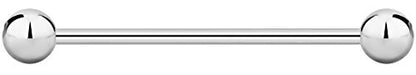 Forbidden Body Jewelry nipple barbell, nipple bars, silver nipplerings piercing Surgical Steel 8g - 18g Straight Barbell Body Jewelry (Sold Individually) - style: 16G 25mm (1") 4mm Balls