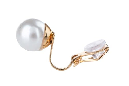 Aloha Earrings Simulated Freshwater Pearl Clip On Stud Earrings - style: Gold Tone