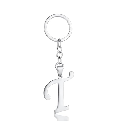 Stainless Steel Initial Letter Connector Charms Alphabet Pendant Diy Craft for Jewelry Making Necklaces Bracelets Keychain - color: Stainless Steel T