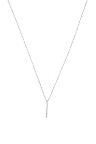 Honeycat Mini Drop Bar Necklace available in Gold, Rose Gold, and Silver | Minimalist, Delicate Jewelry - color: Silver