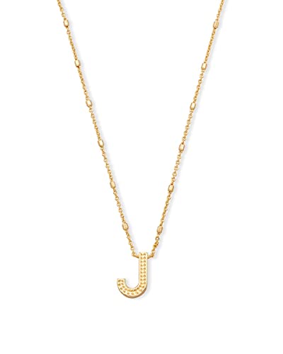 Kendra Scott Letters A-Z Pendant Necklace for Women, Fashion Jewelry, 14k Gold-Plated Brass - color: Letter J