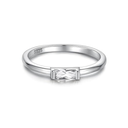 Sariel Birthstone Rings Jewelry 925 Sterling Silver Colorful Stackable Promise Ring for Women Wife Girlfriend Mom - color: April