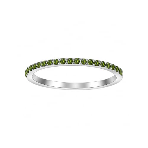 Birthstone Rings For Women, Silver Stackable Cubic Zirconia Stainless Steel Birth Stone Ring To My Daughter/Mom Birthday Unique Gifts Jewelry - color: 08-Silver-August