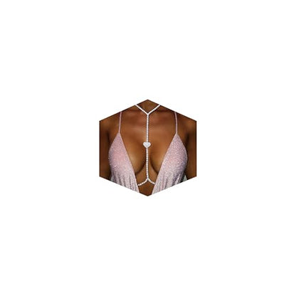 Body Chain Jewelry for Women, Layered Waist Chain for Bikinis | Sexy Body Jewelry, Adjustable Fit, Chest Belly Chain, Gold & Silver Options, Beach Vacation, Festivals Raves & Concerts - style: Heart1