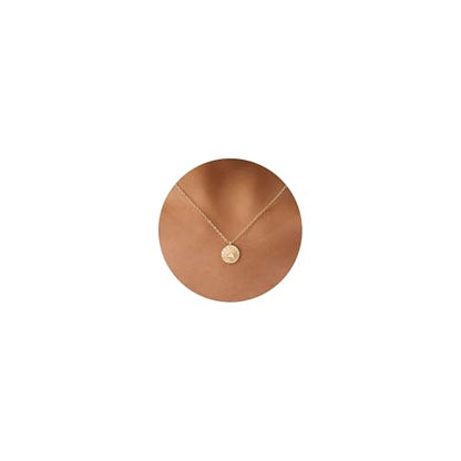 Dainty Gold Necklace: 14k Gold Plated Dianty Boots Bow Sun Moon Horse Evil Eye Conch Seahorse Necklace for Women 16.5"+2" - color: Sun Rise Coin