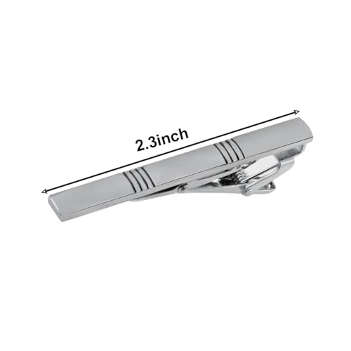 4 Pcs Stainless Steel Tie Clips for Men Classic Tie Bar Clip for Formal Business Wedding Party Fathers Day Gift - style: Classic