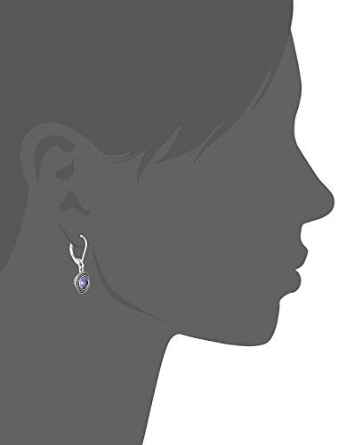 Handmade Sterling Silver Boho Crystal Dangle Leverback Earrings For Women - color: Lavender