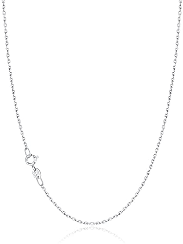Jewlpire 18k Gold Plated 925 Sterling Silver Chain Necklace for Women, 1.2mm Cable Chain Necklace Super Sturdy & Shiny Women's Chains Necklaces 14/16/17/18/20/22/24 Inches - color: 925 Sterling Silver, size: 16 Inch