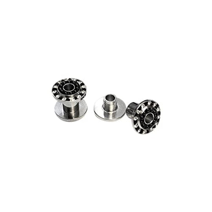 Screw Fit Plug Earrings Surgical Steel Ear Plug Gauges Center Tunnels Ear Gauges Screw Plugs with Black & Clear CZ Gems Piecing Jewelry - size: 11mm - 7/16"