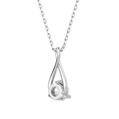 MSBLUE Infinity 1CT Moissanite Pendant Necklace, Gift for Her | Sterling Silver Infinity Design with 18+2 Inch Chain and GRA Certificate - color: Silver