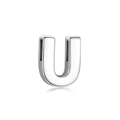 CANDYFANCY Initial Pendant 925 Sterling Silver Letters Personalized Alphabet Pendant Fit 1mm Box Chain - color: Alphabet U Pendant