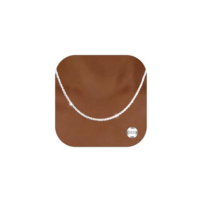 925 Sterling Silver Chain Necklace for Women 16-24 Inch Silver Jewelry Gift - size: 16 Inch, style: Diamond Chain