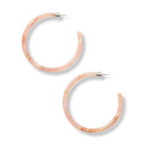 Circle Hoop Earrings Acetate Resin Fashion Jewelry for Women - color: Blossom, size: Large