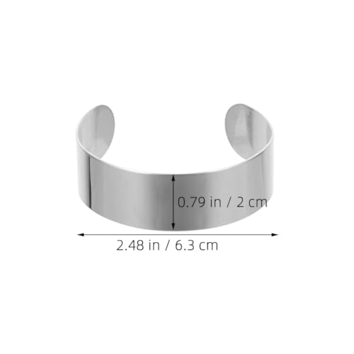 Operitacx Stainless Steel Open Cuff Bracelet Blanks 2.48 Inch Metal Bangle Set for DIY Jewelry Making Stamping and Engraving Supplies - color: 6Pcs-20mm