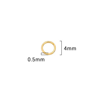 BEADIA 18K Gold Plated Jump Rings Non Tarnish 4mm 900pcs for Jewelry Making Findings - color: Gold, size: 0.5x4mm