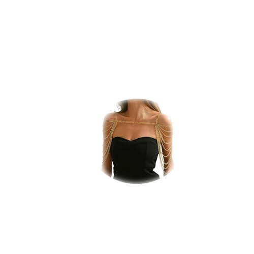 Gold Punk Shoulder Body Chain Jewelry Sexy Multi-layered Tassel Arm Chain Festival Rave Body Chain Summer Beach Back Chain Jewelry for Women Backless