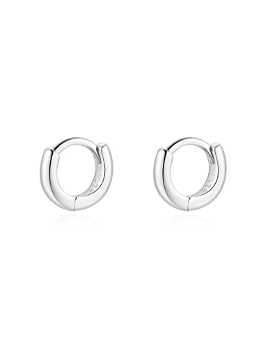 Mini Tiny Huggie Hoop Earrings Top Upper Ear Cartilage Forward Helix Cuff Plain Simple 925 Sterling Silver Gold 9mm 8mm 7mm 6mm 5mm Hoop Earrings - color: Silver-5mm