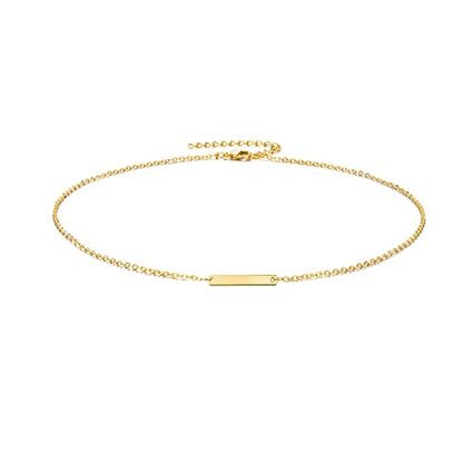 itianxi Dainty Cross Charm Pendant Necklaces,14K Gold Tiny Three Ball Necklace,Simple Fashion Jewelry for Women - color: bar charm