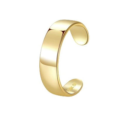 PLOMFOV 14K Gold Filled Gold Toe Rings for Women Adjustable Toe Rings Non Tarnish Solid 14K Real Gold Toe Ring - style: Band
